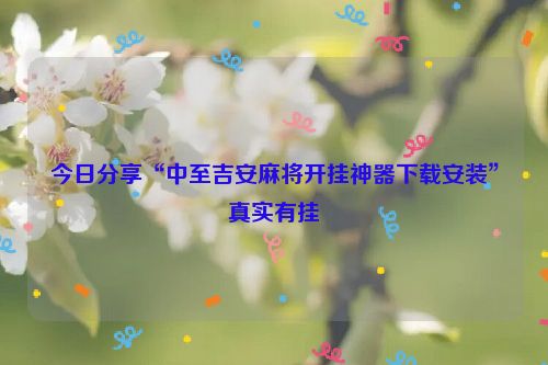 今日分享“中至吉安麻将开挂神器下载安装”真实有挂