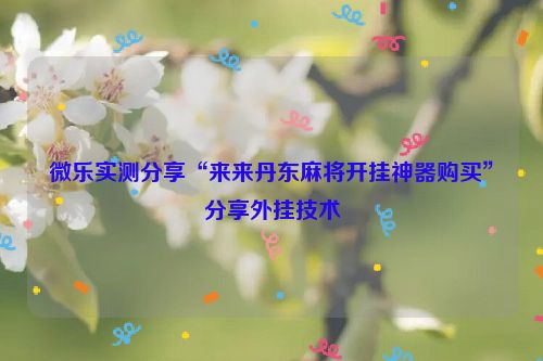 微乐实测分享“来来丹东麻将开挂神器购买”分享外挂技术
