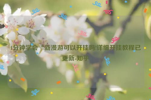 1分钟学会“新漫游可以开挂吗!详细开挂教程已更新-知乎