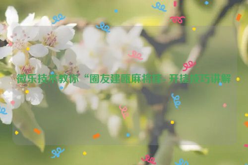 微乐技术教你“圈友建瓯麻将挂- 开挂技巧讲解