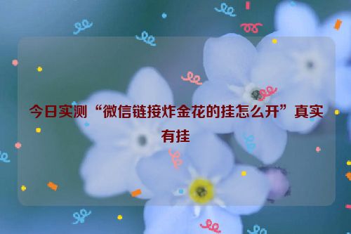 今日实测“微信链接炸金花的挂怎么开”真实有挂