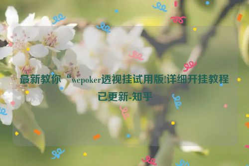 最新教你“wepoker透视挂试用版!详细开挂教程已更新-知乎