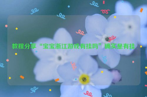教程分享“宝宝浙江游戏有挂吗”确实是有挂