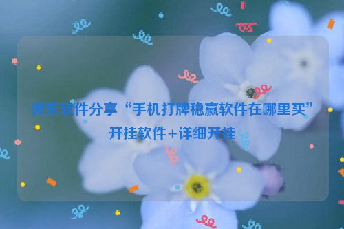 微乐软件分享“手机打牌稳赢软件在哪里买”开挂软件+详细开挂