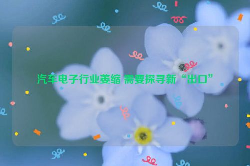汽车电子行业萎缩 需要探寻新“出口”