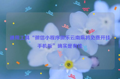 通用工具“微信小程序微乐云南麻将免费开挂手机版”确实是有挂