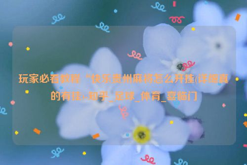 玩家必看教程“快乐贵州麻将怎么开挂(详细真的有挂)-知乎_足球_体育_喜临门