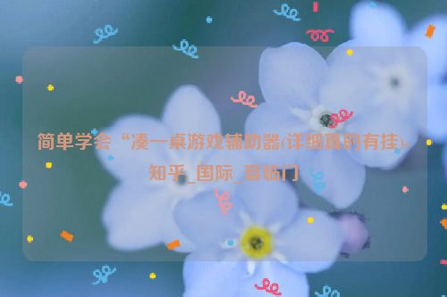 简单学会“凑一桌游戏辅助器(详细真的有挂)-知乎_国际_喜临门