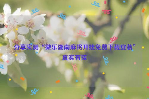 分享实测“微乐湖南麻将开挂免费下载安装”真实有挂