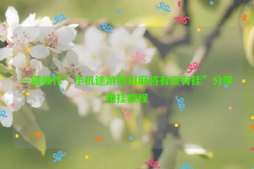 一键操作”手机途游四川麻将有没有挂”分享用挂教程