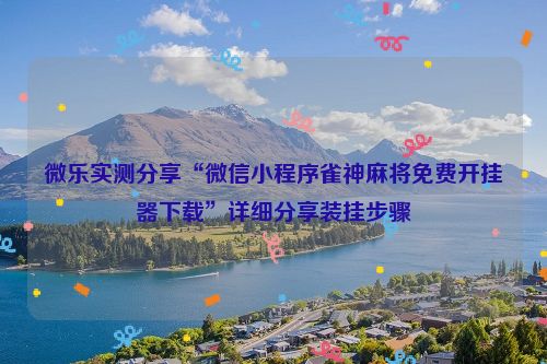 微乐实测分享“微信小程序雀神麻将免费开挂器下载”详细分享装挂步骤