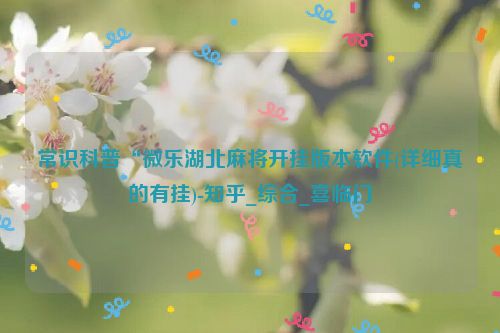 常识科普“微乐湖北麻将开挂版本软件(详细真的有挂)-知乎_综合_喜临门