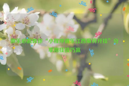微乐必赢教你“小程序微乐江西麻将开挂”分享用挂技巧赢