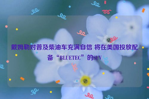 戴姆勒对普及柴油车充满自信 将在美国投放配备“BLUETEC”的SUV