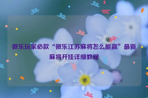 微乐玩家必款“微乐江苏麻将怎么能赢”最新麻将开挂详细教程