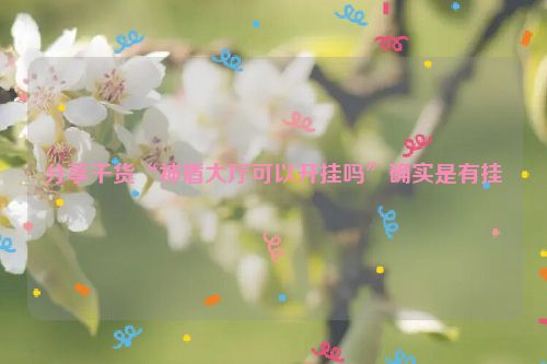分享干货“神盾大厅可以开挂吗”确实是有挂