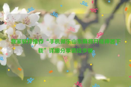 独家软件推荐“手机微乐山东麻将开挂神器下载”详细分享装挂步骤