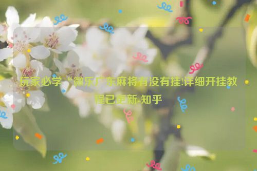 玩家必学“微乐广东麻将有没有挂!详细开挂教程已更新-知乎