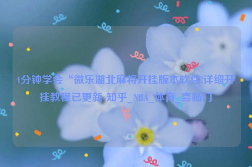 1分钟学会“微乐湖北麻将开挂版本软件!详细开挂教程已更新-知乎_NBA_体育_喜临门