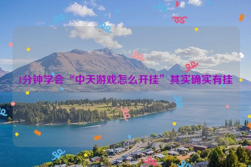 1分钟学会“中天游戏怎么开挂”其实确实有挂