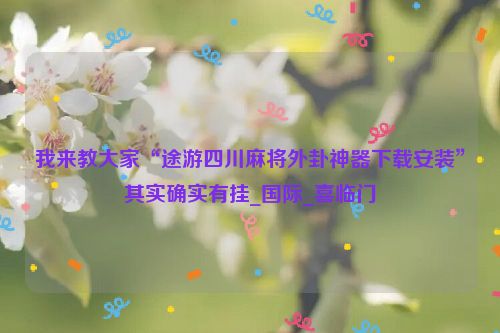 我来教大家“途游四川麻将外卦神器下载安装”其实确实有挂_国际_喜临门