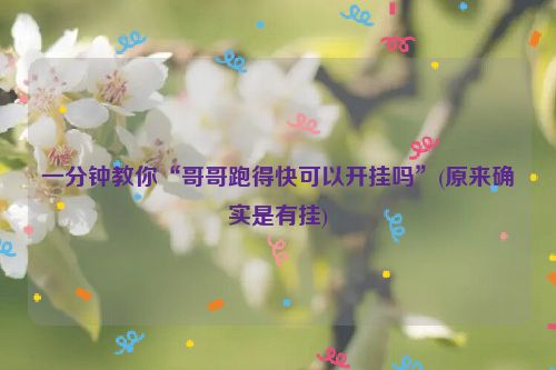 一分钟教你“哥哥跑得快可以开挂吗”(原来确实是有挂)
