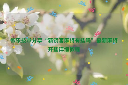 微乐技术分享“新饶客麻将有挂吗”最新麻将开挂详细教程