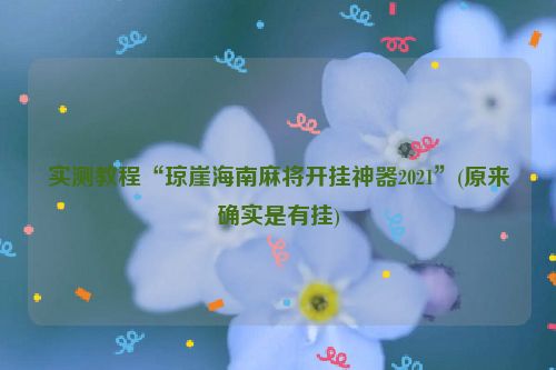 实测教程“琼崖海南麻将开挂神器2021”(原来确实是有挂)
