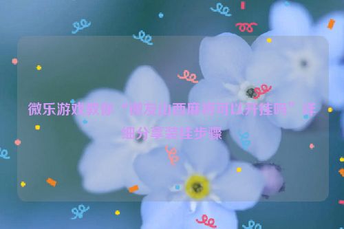 微乐游戏教你“微友山西麻将可以开挂吗”详细分享装挂步骤