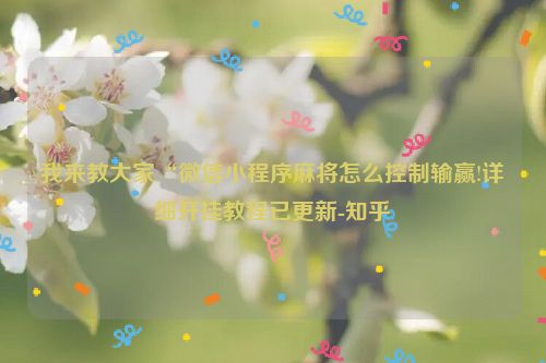 我来教大家“微信小程序麻将怎么控制输赢!详细开挂教程已更新-知乎
