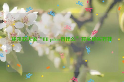 我来教大家“HH poker有挂么”其实确实有挂