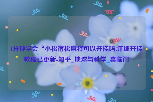 1分钟学会“小松宿松麻将可以开挂吗!详细开挂教程已更新-知乎_地球与科学_喜临门
