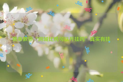 我来教你“同城比鸡可以开挂吗”真实有挂