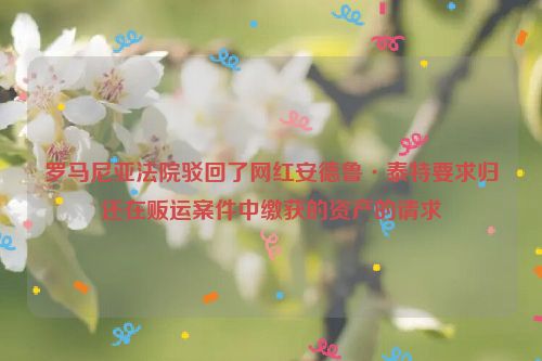 罗马尼亚法院驳回了网红安德鲁·泰特要求归还在贩运案件中缴获的资产的请求