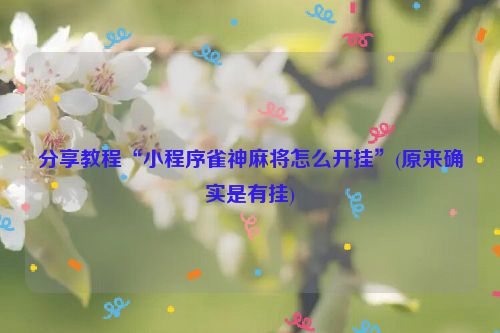 分享教程“小程序雀神麻将怎么开挂”(原来确实是有挂)