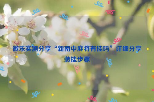 微乐实测分享“新南中麻将有挂吗”详细分享装挂步骤