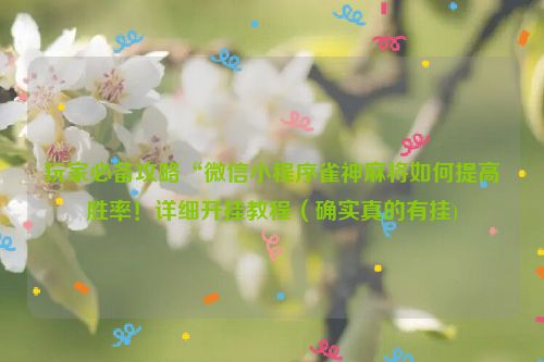 玩家必备攻略“微信小程序雀神麻将如何提高胜率！详细开挂教程（确实真的有挂)