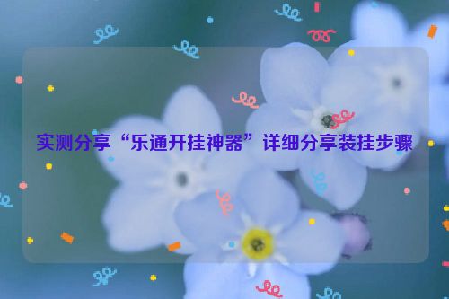 实测分享“乐通开挂神器”详细分享装挂步骤