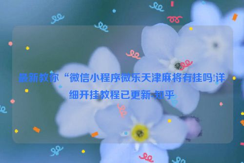 最新教你“微信小程序微乐天津麻将有挂吗!详细开挂教程已更新-知乎