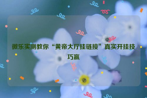 微乐实测教你“黄帝大厅挂链接”真实开挂技巧赢