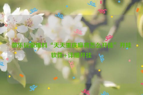 微乐玩家爆料“天天重庆麻将怎么开挂”开挂软件+详细开挂