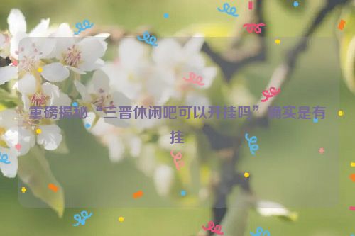 重磅揭秘“三晋休闲吧可以开挂吗”确实是有挂