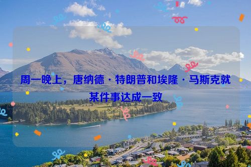 周一晚上，唐纳德·特朗普和埃隆·马斯克就某件事达成一致