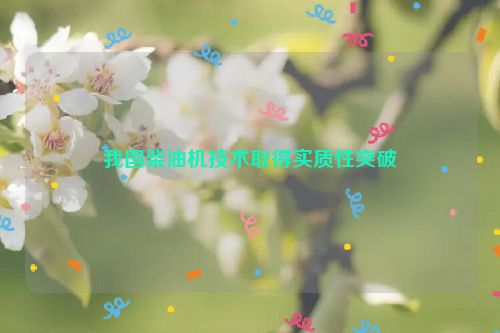 我国柴油机技术取得实质性突破