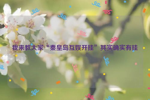 我来教大家“秦皇岛互娱开挂”其实确实有挂