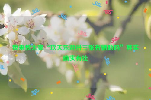 我来教大家“玖天乐游拼三张有辅助吗”其实确实有挂