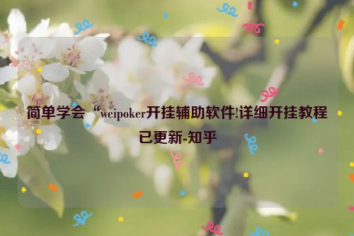 简单学会“weipoker开挂辅助软件!详细开挂教程已更新-知乎