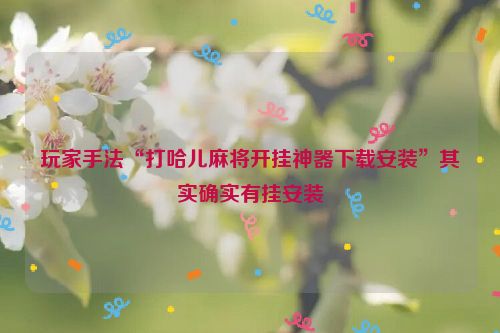 玩家手法“打哈儿麻将开挂神器下载安装”其实确实有挂安装