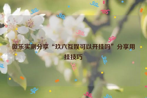 微乐实测分享“玖六互娱可以开挂吗”分享用挂技巧