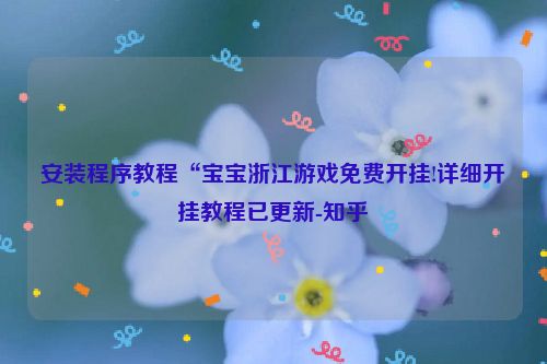 安装程序教程“宝宝浙江游戏免费开挂!详细开挂教程已更新-知乎